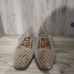 Sam Edelman Clear Jelly Mary Jane Flats SZ 7 Used Excellent Condition